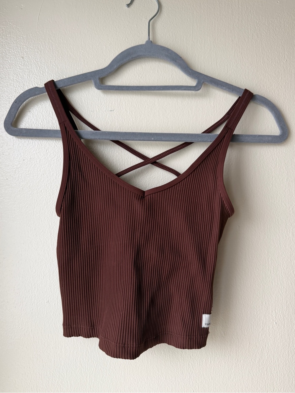 Vuori Brown Ribbed Tank Top